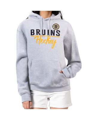 Women's Heather Gray Boston Bruins Team Sport Tri-Blend Fleece Hoodie