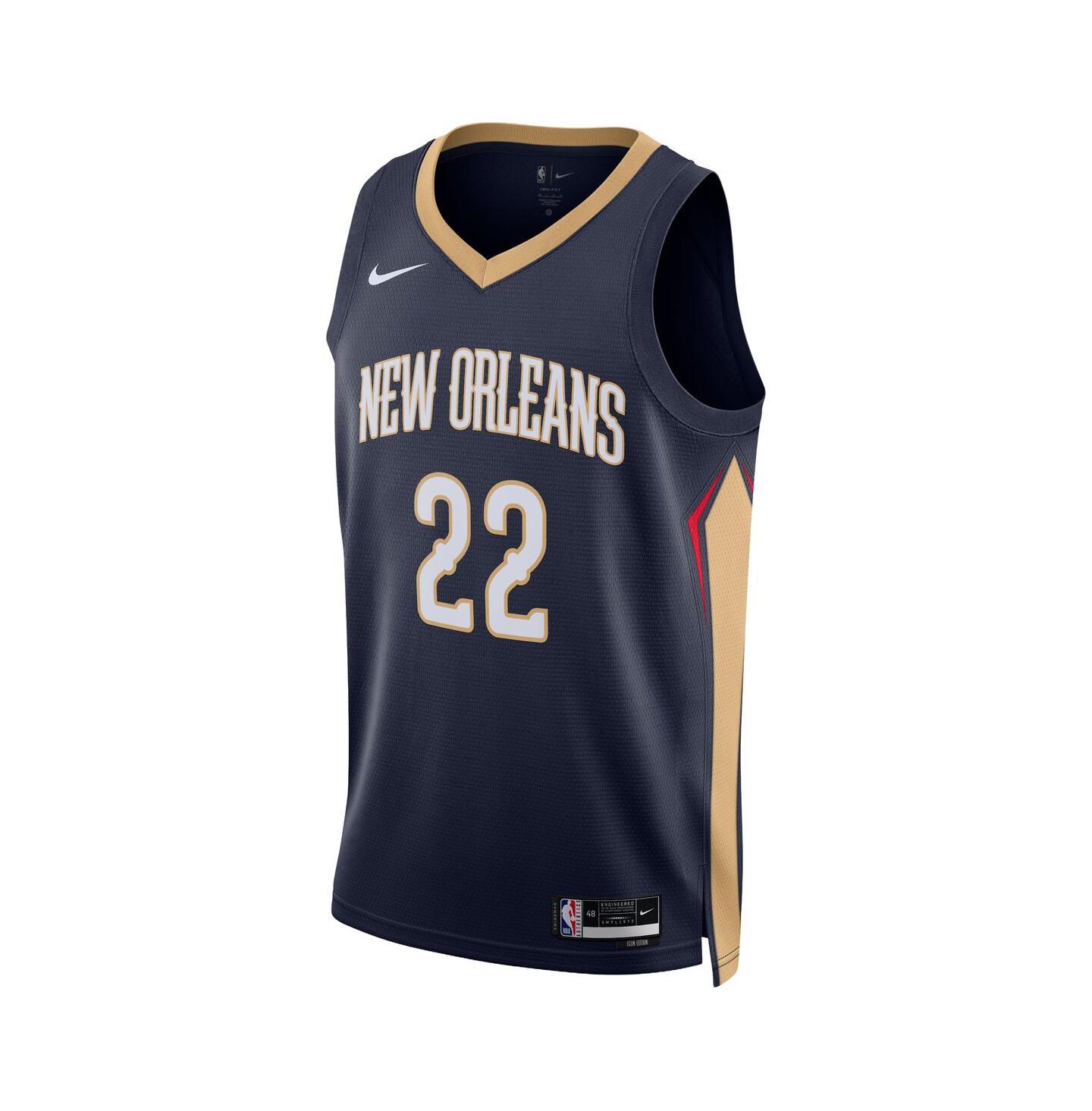 Джерси Nike Men's and Women's Derik Queen Navy New Orleans Pelicans Swingman Icon Edition Jersey — фото 2