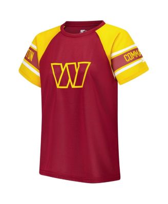 Women's Burgundy Washington Commanders 1st Rounder Color Block Raglan Top