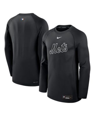 Men's Black New York Mets Authentic Collection Game Time Raglan Dri-FIT Long Sleeve T-Shirt