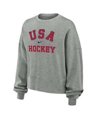 Women's Gray USA Hockey Oversized Phoenix Fleece Sweatshirt