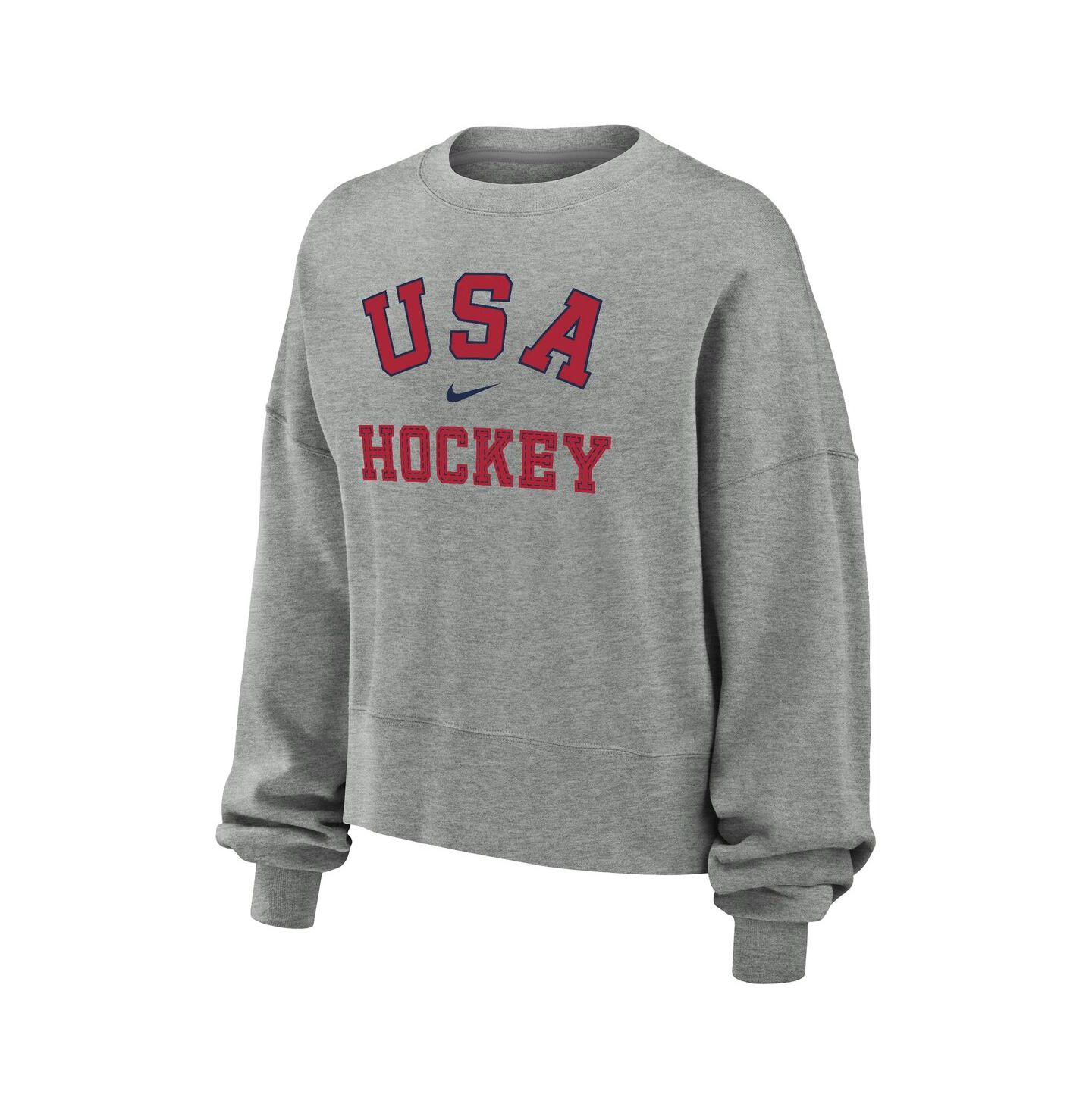 Женский свитшот Nike Gray USA Hockey Oversized Phoenix Fleece — фото 2