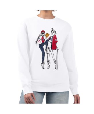 Women's White Washington Nationals Baseball Girls Fleece Pullover Sweatshirt