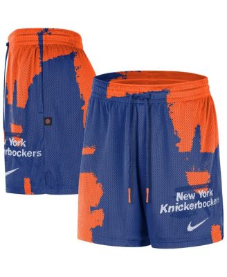 Men's Blue/Orange New York Knicks Courtside Club Dri-FIT Practice Shorts