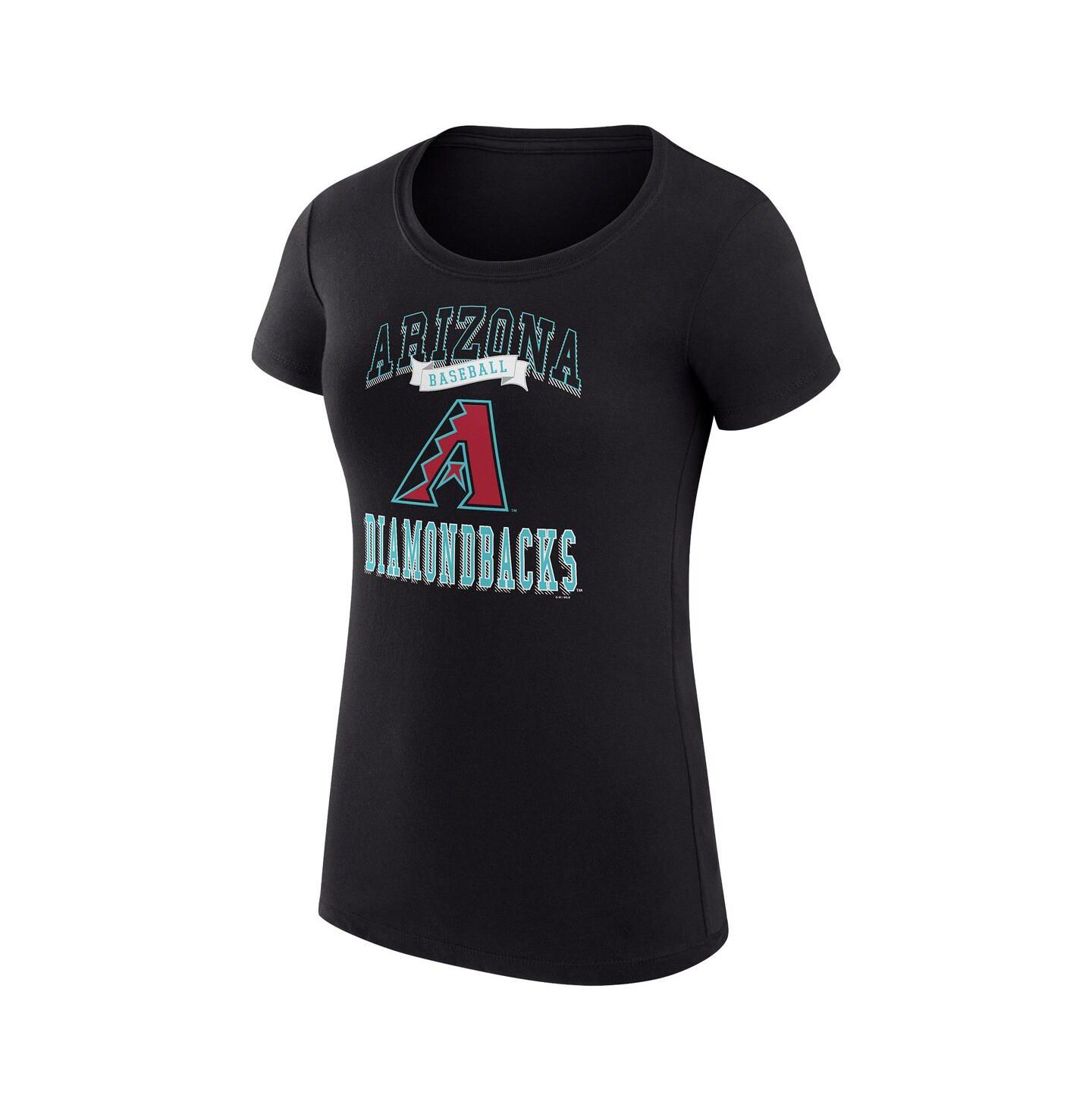 Женская футболка G-III 4Her by Carl Banks Black Arizona Diamondbacks Super-Slim Fit Lightweight Team Logo Graphic — фото 2
