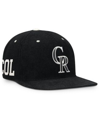 Men's Black Colorado Rockies Pro Corduroy Structured Snapback Hat