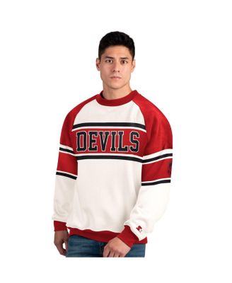 Men's White New Jersey Devils Defense Fleece Crewneck Sweatshirt