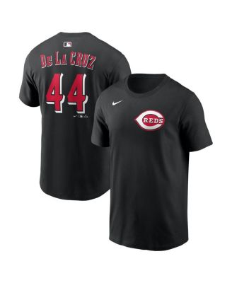 Men's Elly De La Cruz Black Cincinnati Reds Name & Number T-Shirt