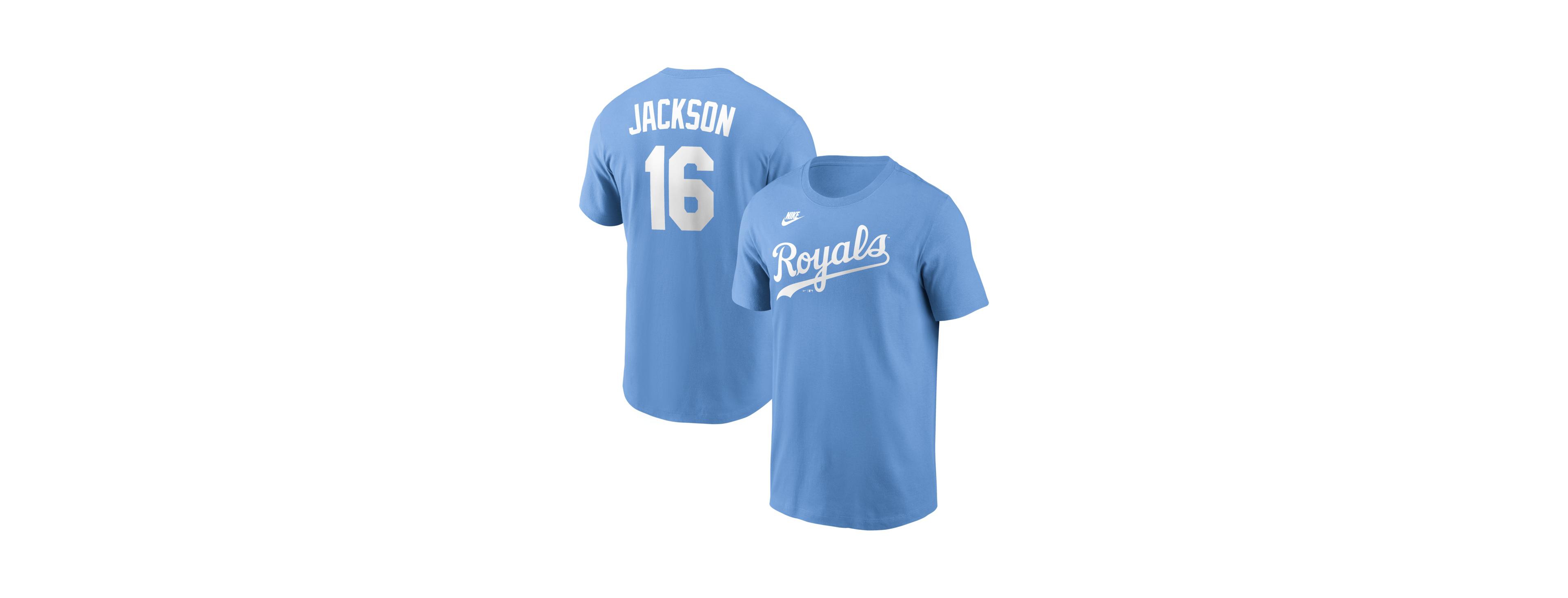 Nike Men's Bo Jackson Light Blue Kansas City Royals Cooperstown Collection Name Number T-Shirt