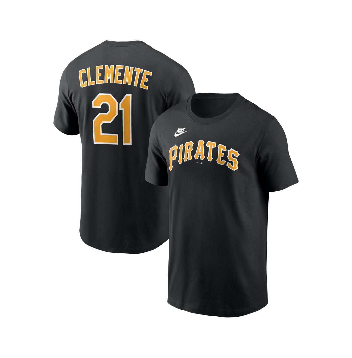 Мужская футболка Nike Roberto Clemente Black Pittsburgh Pirates Cooperstown Collection Name & Number — фото 1