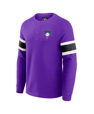 Darius Rucker Collection By Men's Purple Arizona Diamondbacks Waffle-Knit Raglan Long Sleeve Henley T-Shirt