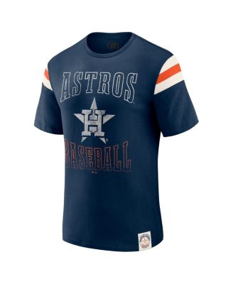 Darius Rucker Collection By Men's Navy Houston Astros Distressed Sleeve Stripe T-Shirt