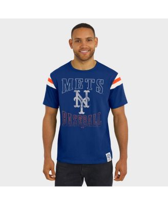 Darius Rucker Collection By Men's Royal New York Mets Distressed Sleeve Stripe T-Shirt