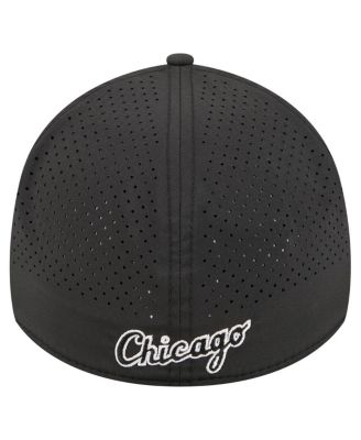 Men's Black Chicago White Sox 39THIRTY A-Frame Perforated Flex Hat