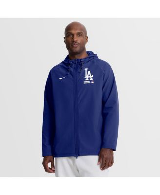Men's Royal Los Angeles Dodgers Authentic Collection Raglan Therma-FIT Full-Zip Hooded Jacket