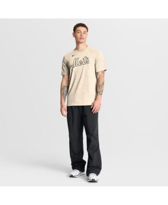 Men's Natural New York Mets Wordmark Tri-Blend T-Shirt