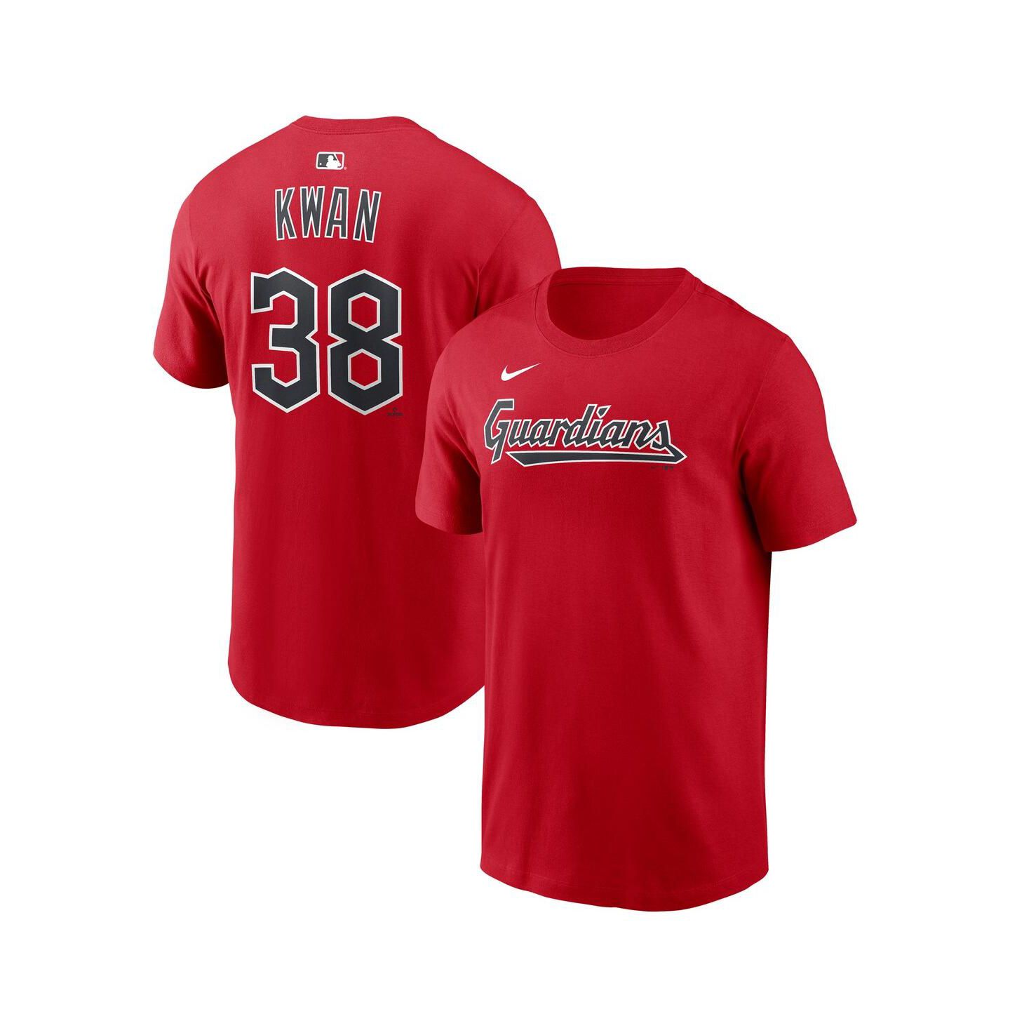 Мужская футболка Nike Steven Kwan Red Cleveland Guardians Name & Number — фото 1