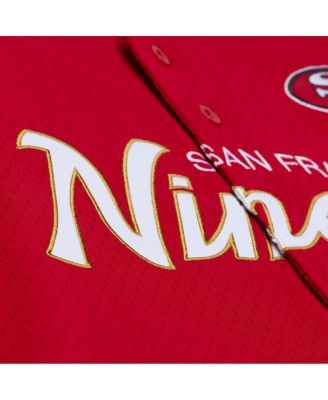 Men's Scarlet San Francisco 49ers Head Coach Mesh Full-Button Fashion Jersey