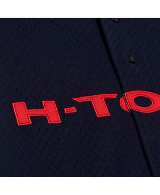 Men's Navy Houston Texans Head Coach Mesh Full-Button Fashion Jersey