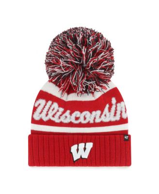 Women's Red Wisconsin Badgers Spirited Cuffed Knit Hat with Pom