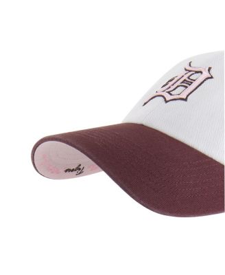 Men's and Women's Stone/Burgundy Detroit Tigers Love Letter Clean Up Adjustable Hat