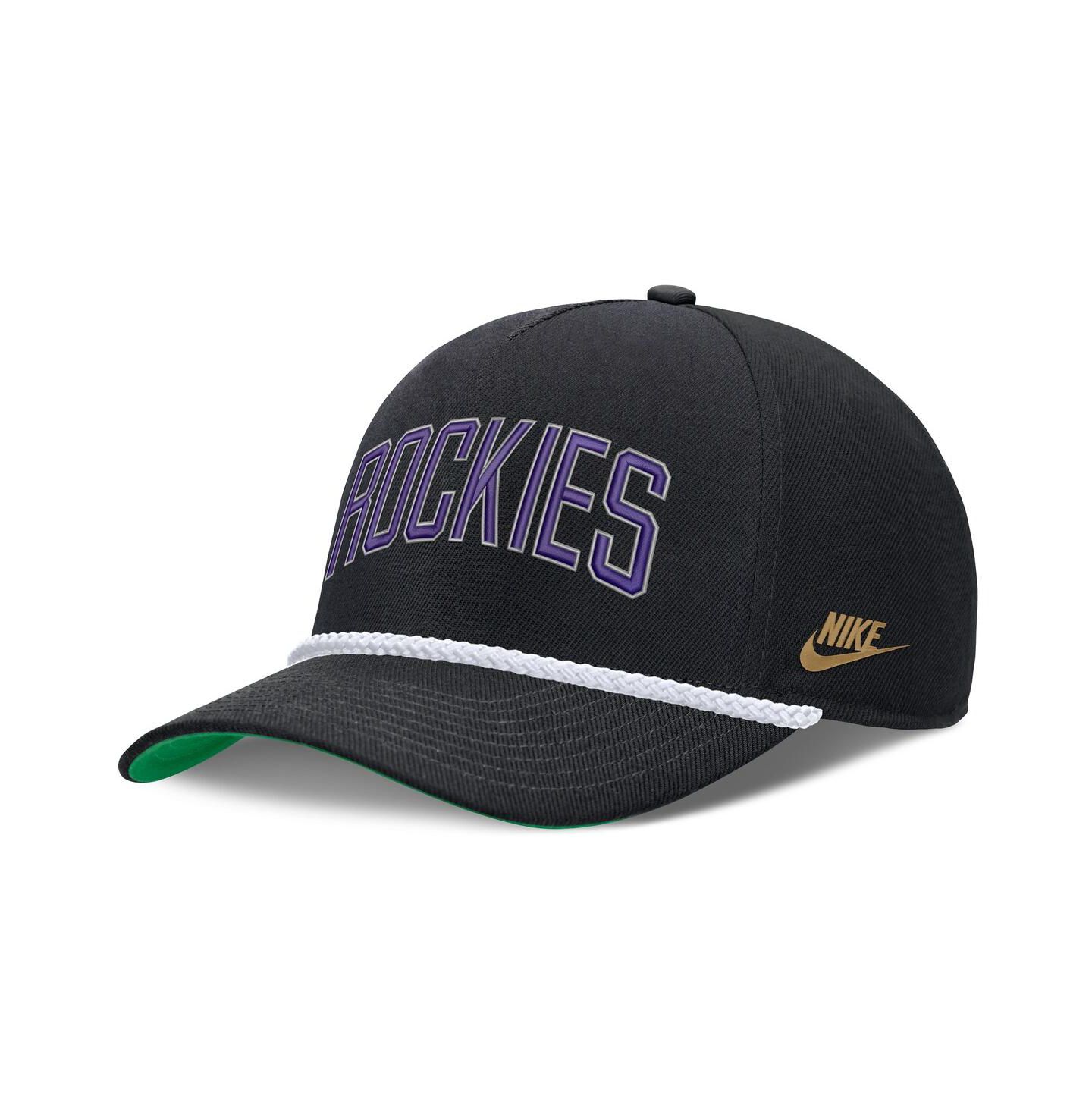 Мужская кепка Nike Black Colorado Rockies Cooperstown Collection Rise Adjustable Hat — фото 3