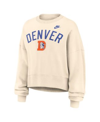 Women's Natural Denver Broncos Oversized High Hip Legacy Arch Phoenix Fleece Sweatshirt