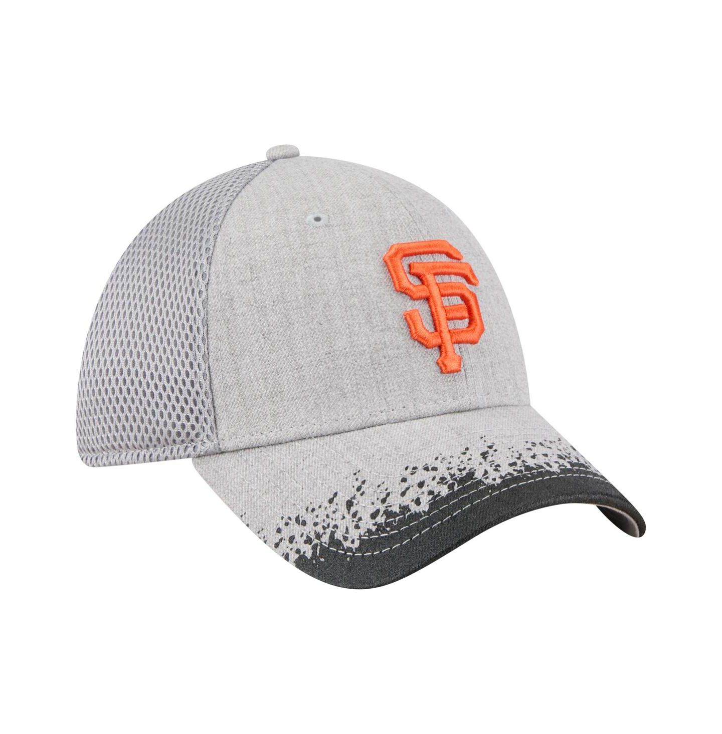 Мужские козырьки New Era Gray San Francisco Giants Paint Splatter 39THIRTY Flex Hat — фото 3