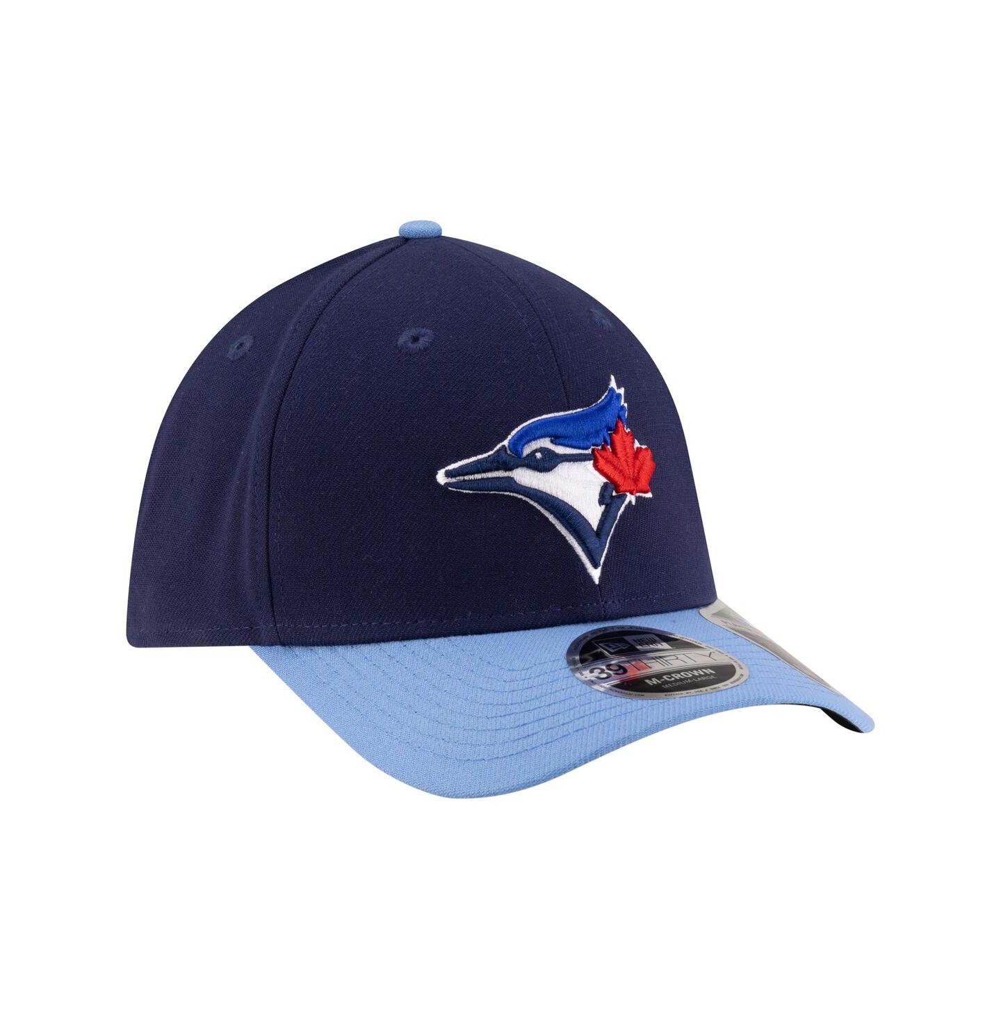 Мужская кепка New Era Navy Toronto Blue Jays Alternate Player Replica 39THIRTY M-Crown Flex Hat — фото 3