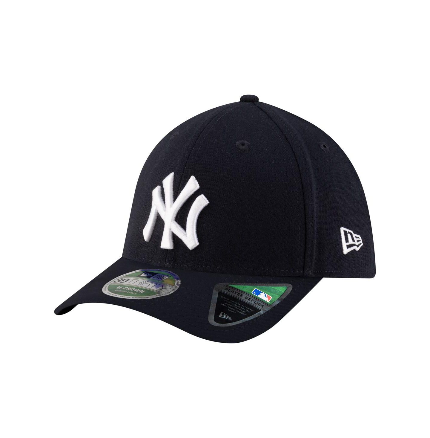 Мужская кепка New Era Navy New York Yankees Player Replica 39THIRTY M-Crown Flex Hat — фото 1