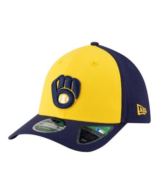 Men's Gold/Navy Milwaukee Brewers Player Replica 39THIRTY M-Crown Flex Hat