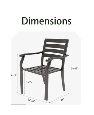 2-Piece Outdoor Dining Chair Set, Heavy-Duty Iron Frame with E-Coating, All-Weather Patio Chairs, Sandstone