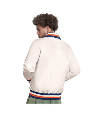 Men's White New York Mets The Captain Cooperstown Logo Full-Zip Varsity Jacket
