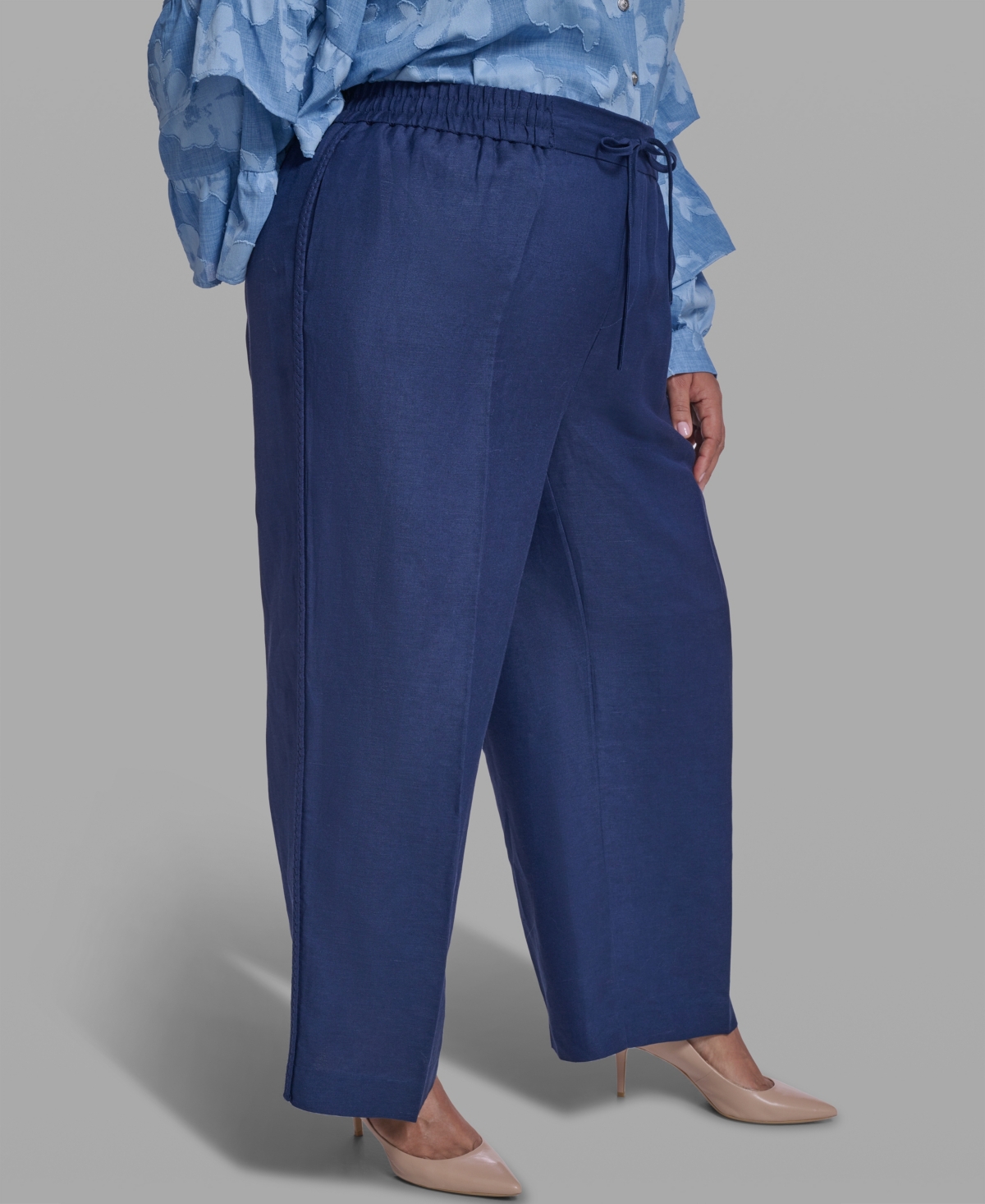 Karl Lagerfeld Paris Plus Mid-Rise Pull-On Pants