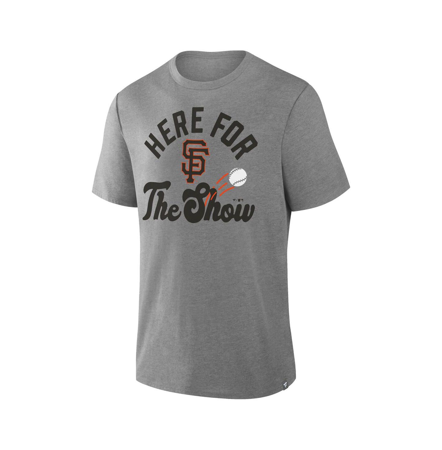 Мужская футболка Fanatics Heather Gray San Francisco Giants Nostalgia Tri-Blend — фото 2