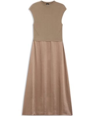 Women's Satin Skirt Knitted Dress