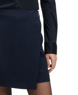 Women's Wrap Front Crepe Mini Skirt