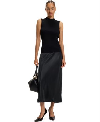 BOSS by Women's Regular-Fit Maxi Satin Skirt