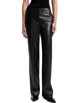 BOSS by Women's Faux Leather Straight-Leg Pants