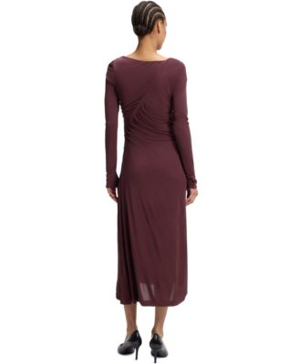 BOSS by Women's Matte Jersey Gathered Detail Dress