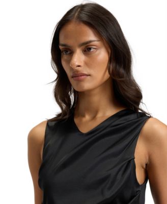 BOSS by Women's Stretch-Silk Asymmetric-Hem Top