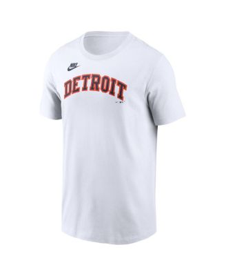 Men's White Detroit Tigers Cooperstown Collection Wordmark T-Shirt