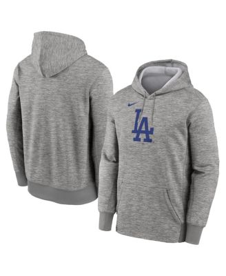 Men's Heather Gray Los Angeles Dodgers Primary Logo Therma Hoodie