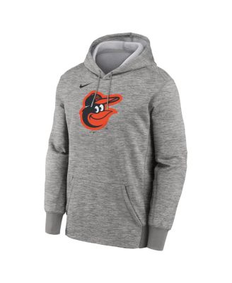 Men's Heather Gray Baltimore Orioles Primary Logo Therma Hoodie