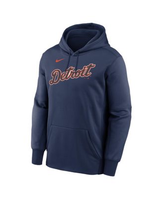 Men's Navy Detroit Tigers Primary Wordmark Therma Hoodie