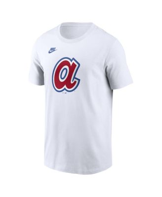 Men's White Atlanta Braves Cooperstown Collection Logo T-Shirt