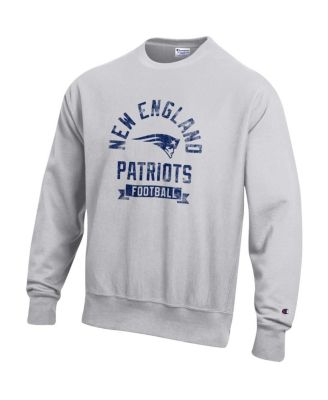 Men's Heather Gray New England Patriots Reverse Weave Fleece Pullover Sweatshirt