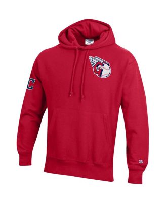 Men's Scarlet Cleveland Guardians Reverse Weave Chenille Hoodie