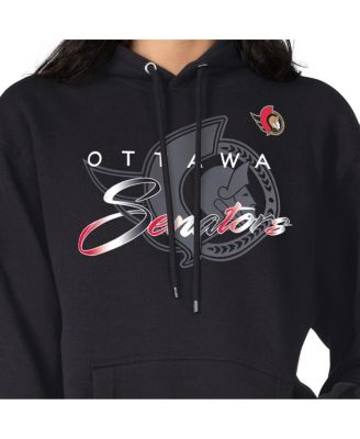 Men's Black Ottawa Senators Shadow Logo Fleece Pullover Hoodie