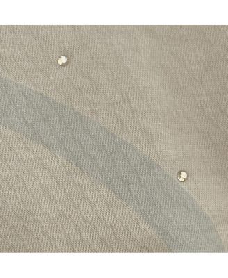 Women's Khaki Green Bay Packers Rhinestone Sprinkle Boxy Cropped T-Shirt